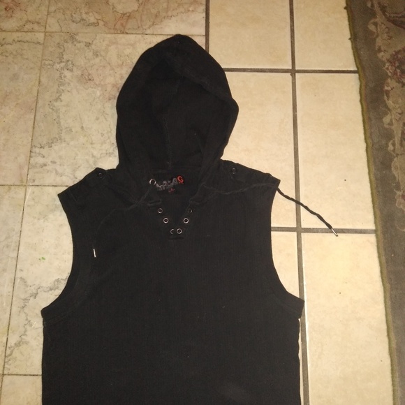 guess vest with hood